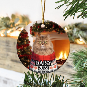Custom Cute Cat Photo Christmas Ornament Gift For Cat Lover CH07 899408