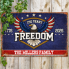 250 Years of Freedom America 1776–2026 Anniversary Metal Sign HA75 920124