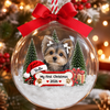 Custom Dog Photo First Christmas 3D Acrylic Ball Ornament CH07 180512
