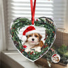 Custom Photo Dog Personalized Heart Shaped Glass Ornament For Christmas HA75 897468