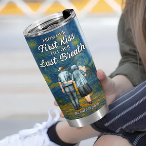 From Our First Kiss Till Our Last Breath - Personalized Old Couple Fat Tumbler CH07 896510