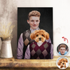 Custom Photo Step Brothers Poster Canvas - Personalized Dog and Owner Portrait TH10 169893