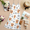 Custom Cute Pet Photo Paw Women's V-neck Cami Maxi Dress LM32 893315