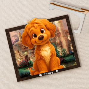 Custom Cartoon Photo Cute Gifts For Pet Lovers 2-Layered Wooden Plaque With Stand LM32 893523