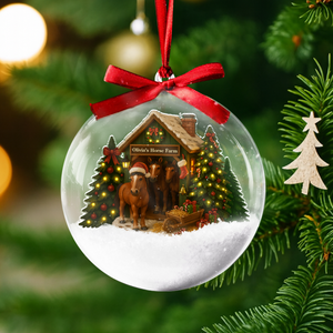Custom Name Horse Farm 3D Ball Ornament – Christmas Gifts For Farmhouse LM32 897117