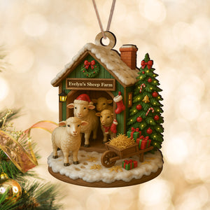 Custom Name Sheep Farm Wood Ornament – Christmas Gifts for Women & Men LM32 895617