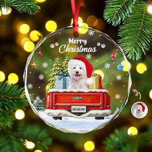 Custom Photo Have Yourself A Furry Little Christmas - Personalized Circle Glass Ornament LM32 895777