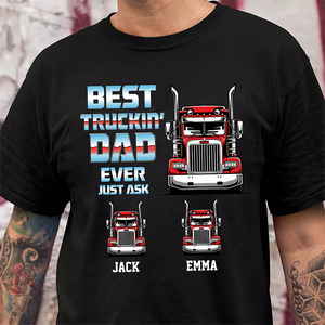 Best Truckin Dad - Personalized Dark Shirt TH10 894511