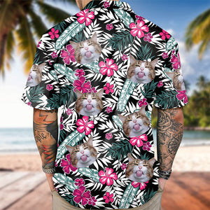 Custom Photo Funny Face Cat Family Hawaii Shirt Summer Gift HA75 892254