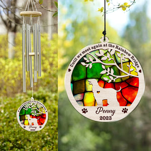 Personalized Until We Meet Again At The Rainbow Bridge Dog Memorial Acrylic Wind Chimes TH10 894205