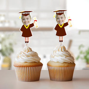 Custom Funny Face Class of 2025 Graduation Decoration Cupcake Toppers HA75 891998