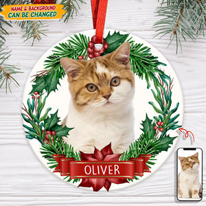 Custom Cat Photo Ceramic Ornament For Christmas N304 889851