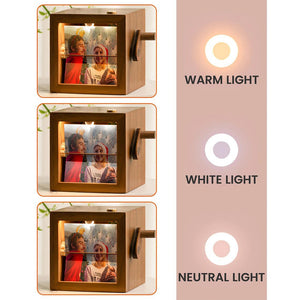 Custom Couple Photo Flipbook Frame Wooden Wedding, Anniversary Gift Couple Gift Unique Home Decor HA75 898428