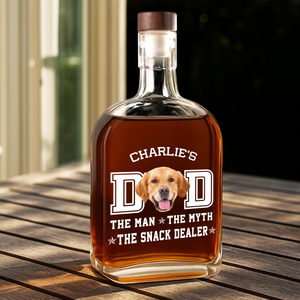 Custom Photo Dog Dad The Man The Myth The Snack Dealer Whiskey Bottle LM32 893597