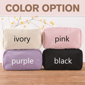 Personalized Name Embroidered Corduroy Cosmetic Bag, Bridesmaid Gifts, Bachelorette Party Gifts HO82 900522