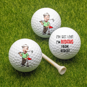 Custom Funny Face I'm Not Lost Golf Ball, Golf Gifts for Men, Guy Gift, Funny Gift for Man HO82 900828
