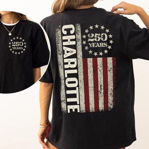 Custom Name American 250 Years Front And Back Dark Shirt TH10 896829