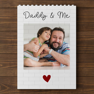 Custom Photo Daddy & Me Vertical Rectangle Brick Blocks Father's Day Gift HA75 892384