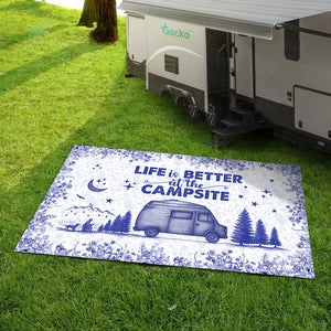 Personalized Camping Patio Rug Toile De Jouy Style HA75 892644