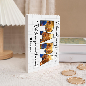 Custom Photo Happy Father's Day Rectangle Shaped Building Brick Blocks Gift LM32 893587