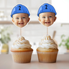 Custom Face Construction Kid Cupcake Toppers HO82 893580