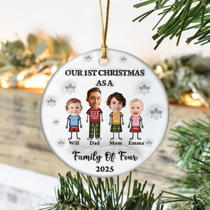 First Christmas As A Family Personalized 3D Inflated Effect Ceramic Ornament CH07 899496