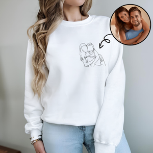 Custom Portrait Photo Drawing Style Couple Bright Shirt Gift For Valentine's Day HO82 900744