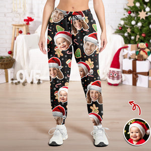 Custom Funny Family Face With Christmas Pattern Sweatpants HA75 892790