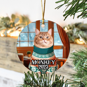 Custom Cute Cat Photo Christmas Ornament Gift For Cat Lover CH07 899408