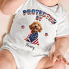 Custom 3D American Dog Protect By Buddy - American Design Baby Onesie LM32 899119