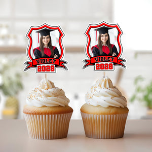 Custom Photo Class of 2025 Cupcake Toppers Graduation Party Decor Gift CH07 895334