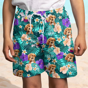 Custom Dog Photo Tropical Style Beach Short For Kid TH10 894105