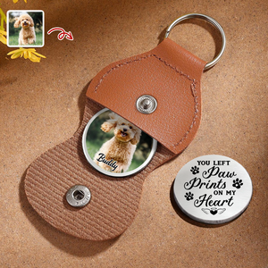 Custom Dog Photo You Left Paw Prints On My Heart Memorial Dog Pocket Hug HA75 897952