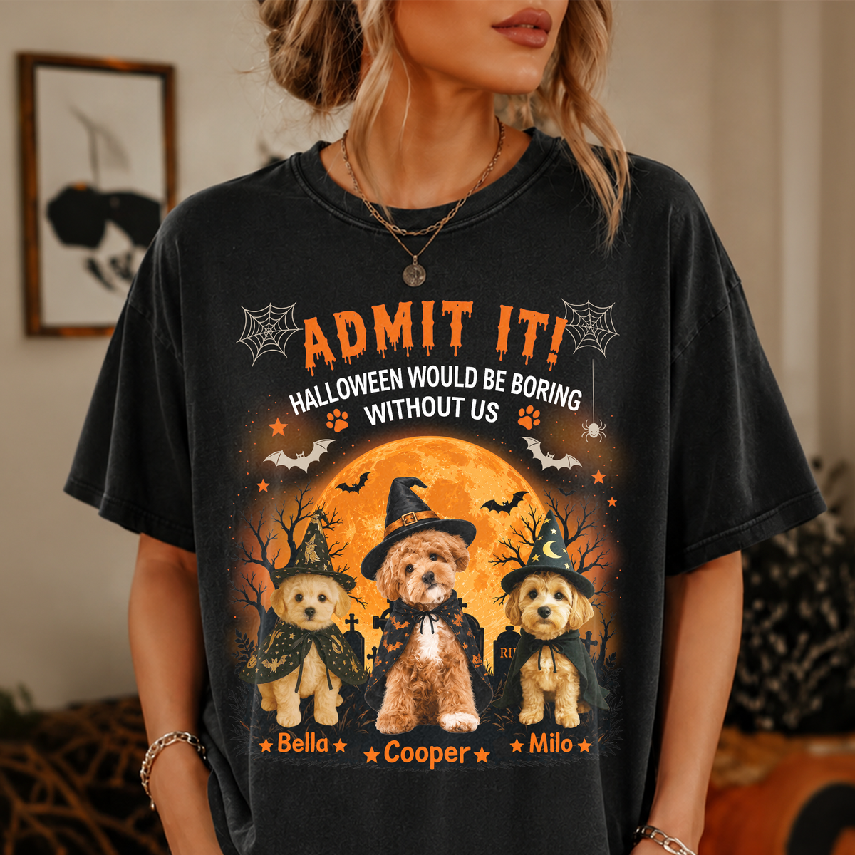 Custom Dog Photo Halloween Would Be Boring Without Me Comfort Shirt HO82 903174