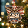 Personalized America 250th Anniversary Patriot Eagle Wooden Ornament HO82 903402