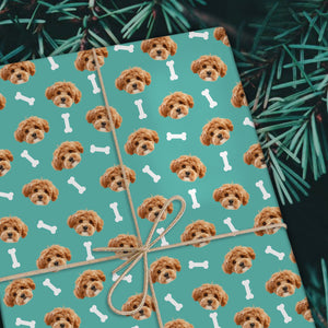Custom Dog Photo With Icon Wrapping Paper TH10 896709