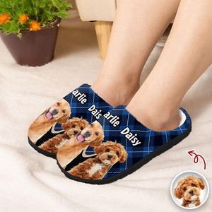 Custom Photo Dog Mom Dog Dad - Personalized Slippers HO82 900006