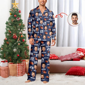 Custom Photo, Name And Number Pajamas Christmas Gift For Football Lovers CH07 899484