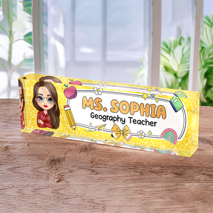 Personalized Teacher Acrylic Desk Name Plate Back To School Gift For Teacher CH07 896214