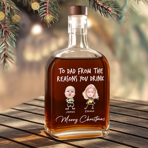 Custom Photo From The Reasons You Drink Christmas Whiskey Bottle LM32 893857