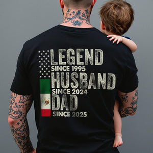 Personalized Legend Husband Dad Grandpa Back Shirt With American And Mexico Flag TH10 894317