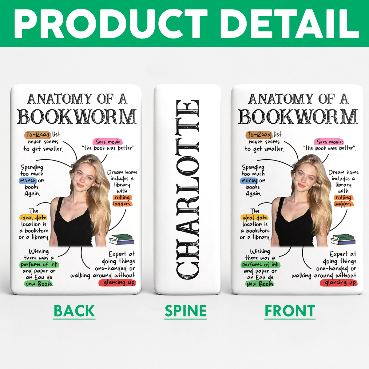 Custom Photo Anatomy Of A Bookworm Ceramic Book Vase, Gift For Bookworms & Book Lovers LM32 669825