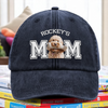 Custom Photo Dog Cat Dad Washed Denim Baseball Cap HA75 892466