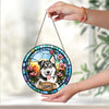 Personalized Dog Portrait Stained Glass Suncatcher, Custom Pet Memorial Stained Glass Photo Suncatcher HO82 903010