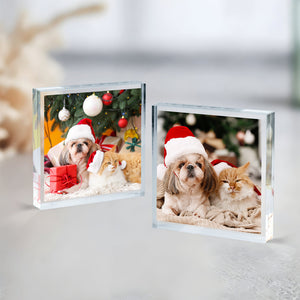 Custom Family Christmas Photo Wooden & Acrylic Photo Block Set Merry Christmas Gift CH07 896148