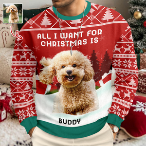 We Woof You A Merry Christmas Custom Dog Photo Ugly Sweater CH07 896502
