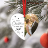 Custom Photo First Christmas as Mr & Mrs Heart shaped Ceramic Ornament Christmas Married Bauble Gift HO82 903424