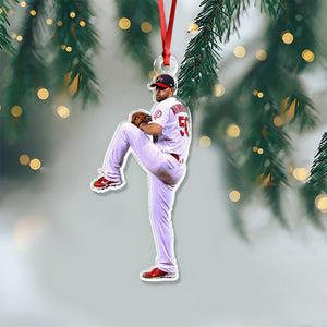 Custom Photo Baseball Players Personalized Acrylic Ornament HA75 897662