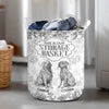 Personalized Dog Custom Breeds Floral Toile De Jouy French Laundry Basket LM32 893761