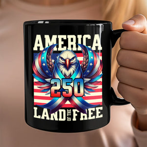 America 250 USA Freedom Liberty Black Mug HA75 897292